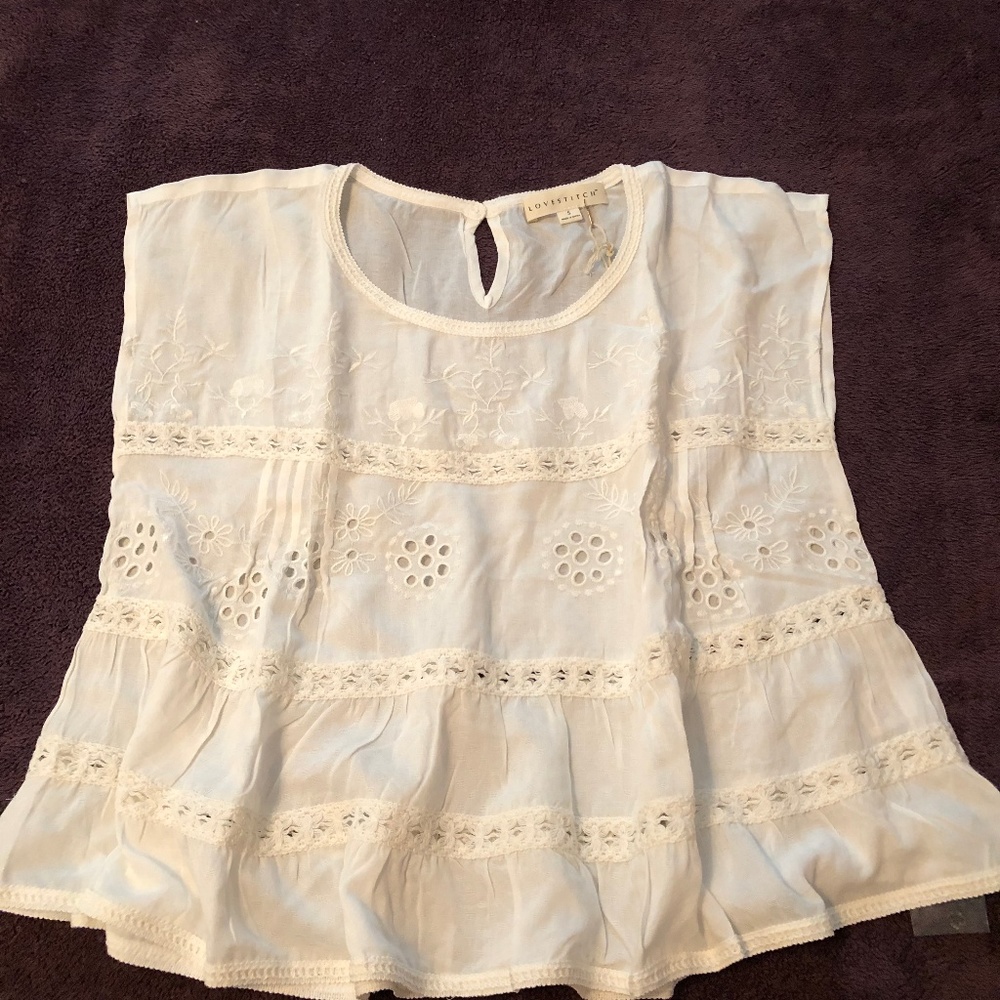 Lovestitch Klara Embroidered Eyelet Top